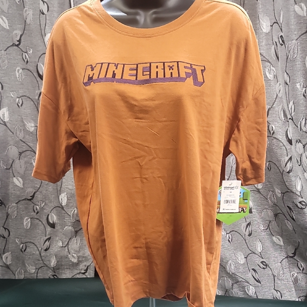 **Boy's Orange Minecraft T-Shirt**